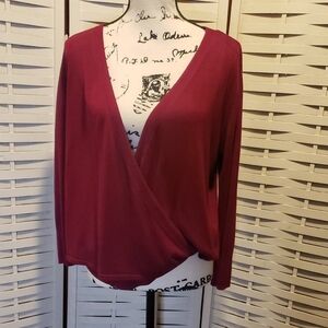 Elegant Burgundy Wrap Top